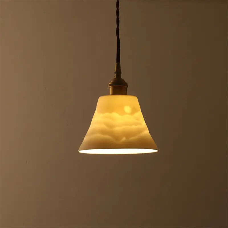Suspension loft style antique led en laiton céramique Réduction