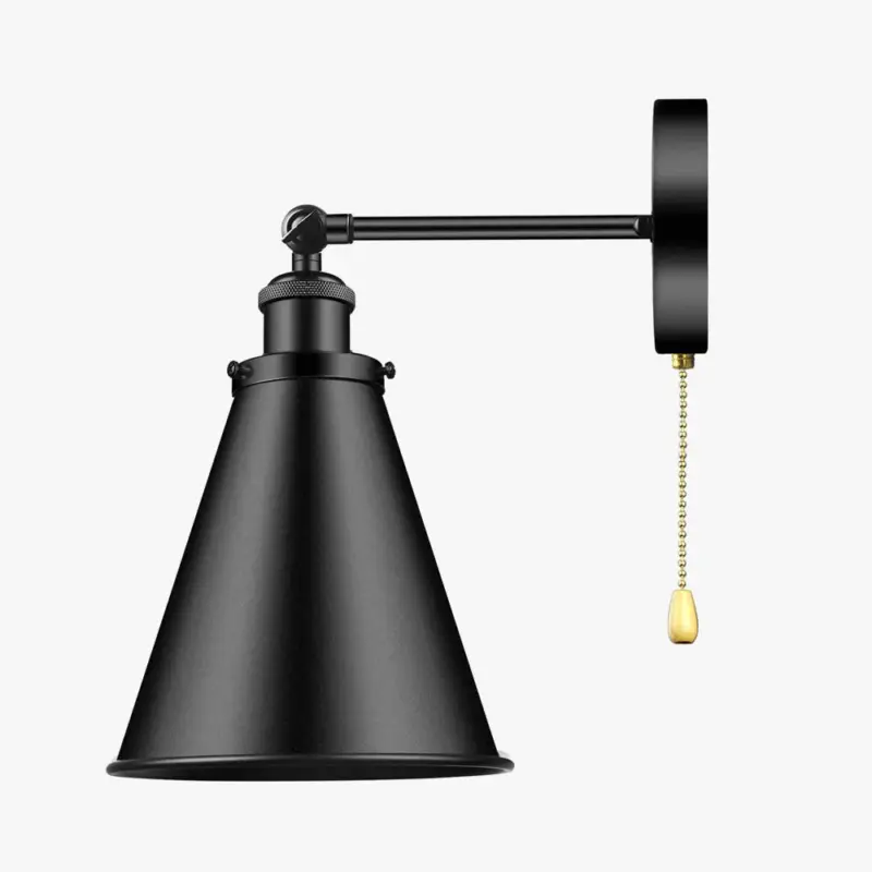 Vente Directe Applique murale rétro américaine rotative en fer noir avec interrup…