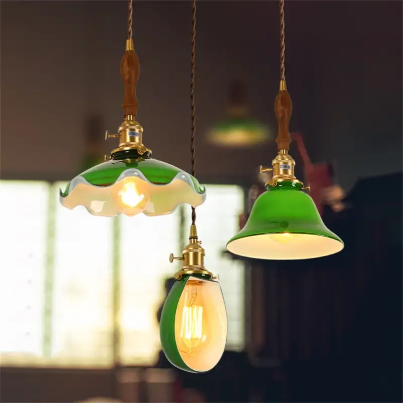 Suspension vintage en cuivre et verre pour loft Prix Promo