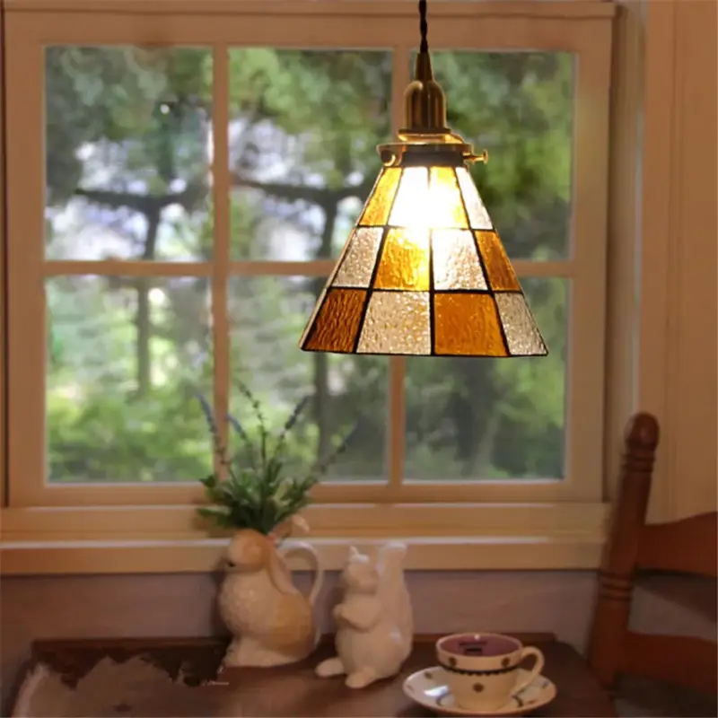 Suspension luminaire vintage en laiton et verre pour cuisine Offre Spéciale