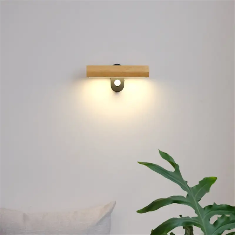 Acheter En Ligne Applique murale rotative minimaliste nordique en bois avec interrup…
