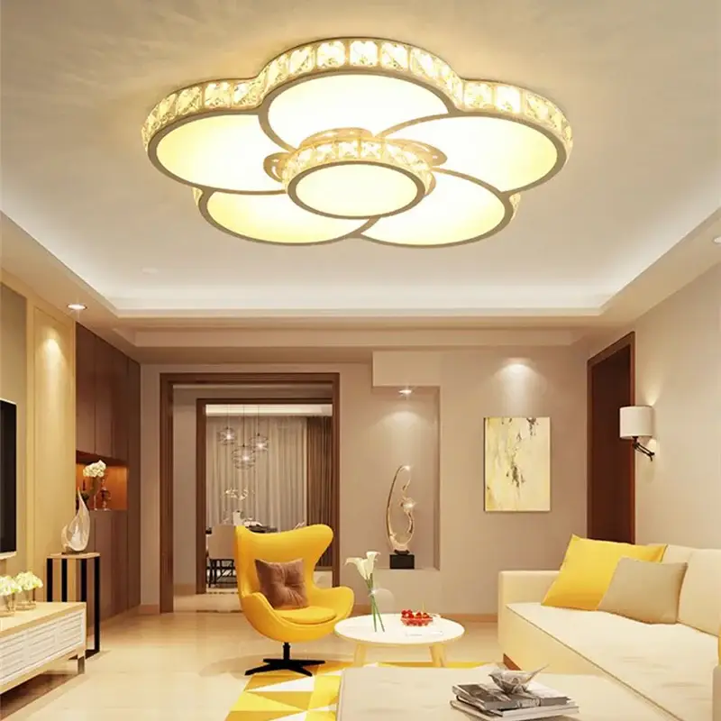 Plafonnier led design moderne simple éclairage décoratif fleur chau… Authentique