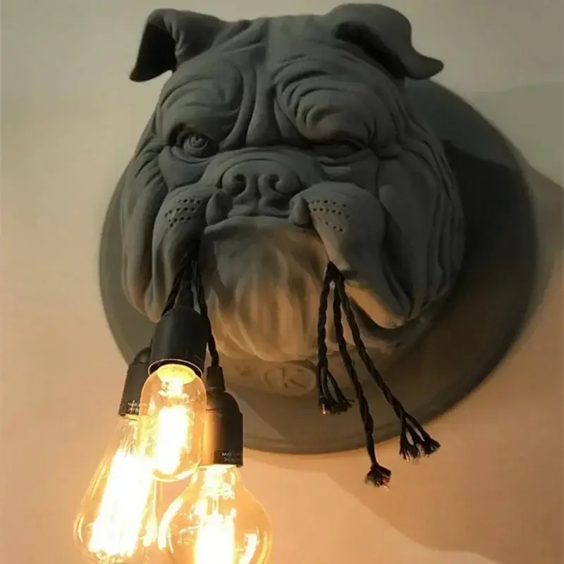 Prix Bas Vintage bulldog design resin wall light
