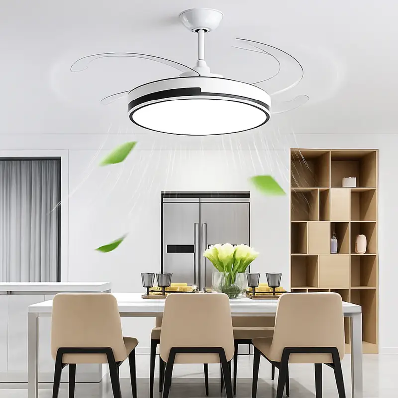 Ventilateur de plafond invisible avec lumière lustre suspension ménage Vente Directe