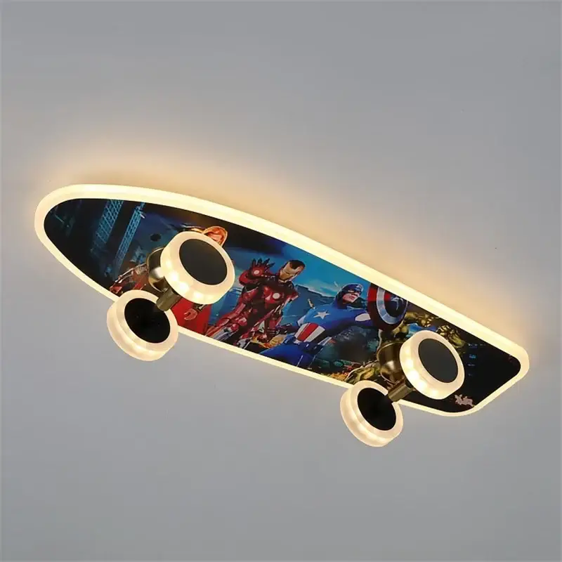 Plafonnier créatif nordique skateboard pour chambre d'enfant mo… Authentique