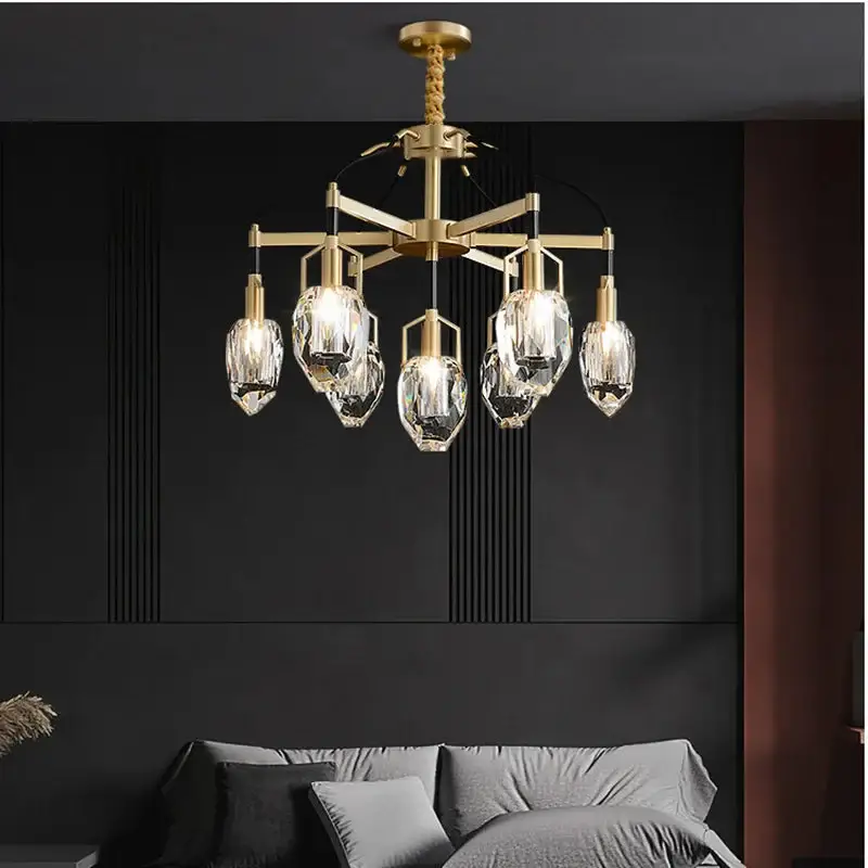 Réduction Modern crystal chandelier with designer lampshade