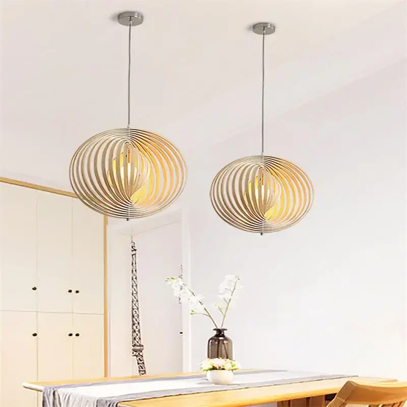 Acheter En Ligne Minimalist wood led spherica pendant light for nordic office