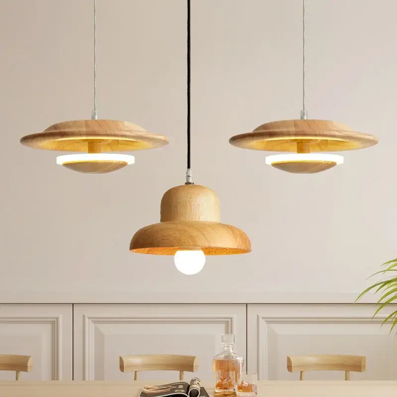Promotion Saisonnière Nordic solid wood led pendant light for restaurant or bar
