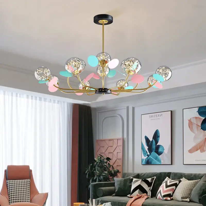 Usine Directe Modern nordic starry macaron creative led chandelier