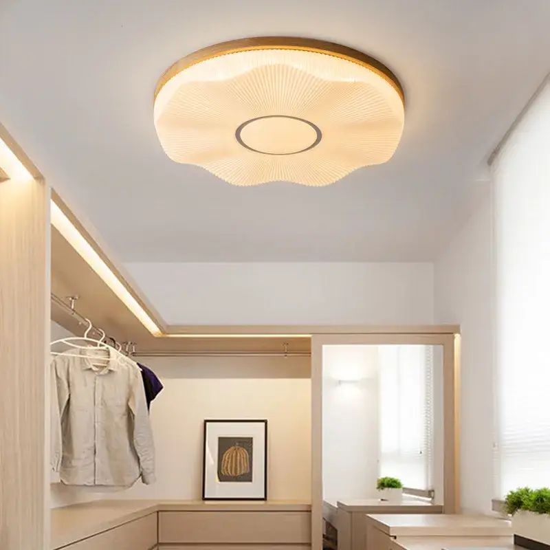 Soldes Creative nordic wooden recessed led ceiling light