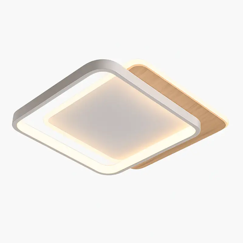 Nordic ultra-slim creative led wood and aluminium ceiling light Usine Directe