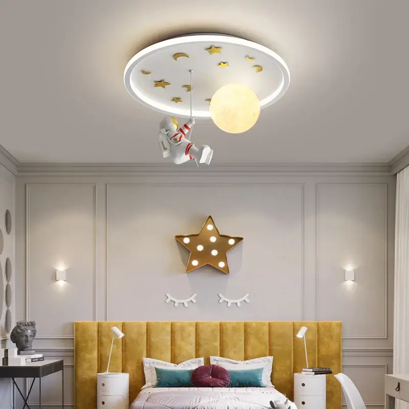 Nouveauté Nordic led ceiling light creative planet astronaut for children
