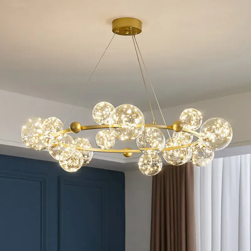 Nordic starry sky led chandelier with dimmable glass ball Promotion