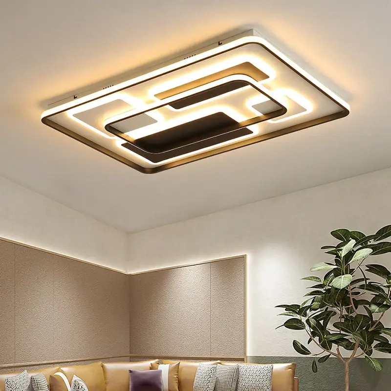 Modern wrought iron and acrylic led ceiling light for interior decor Expédition Rapide