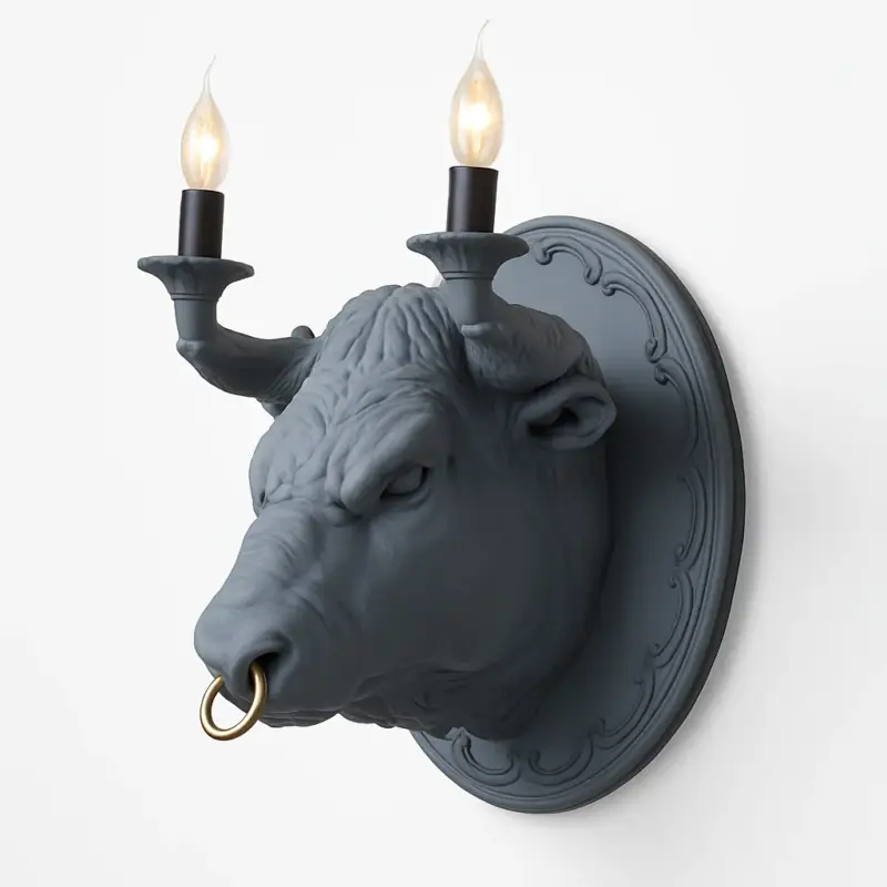 Populaire Nordic led bull head wall light