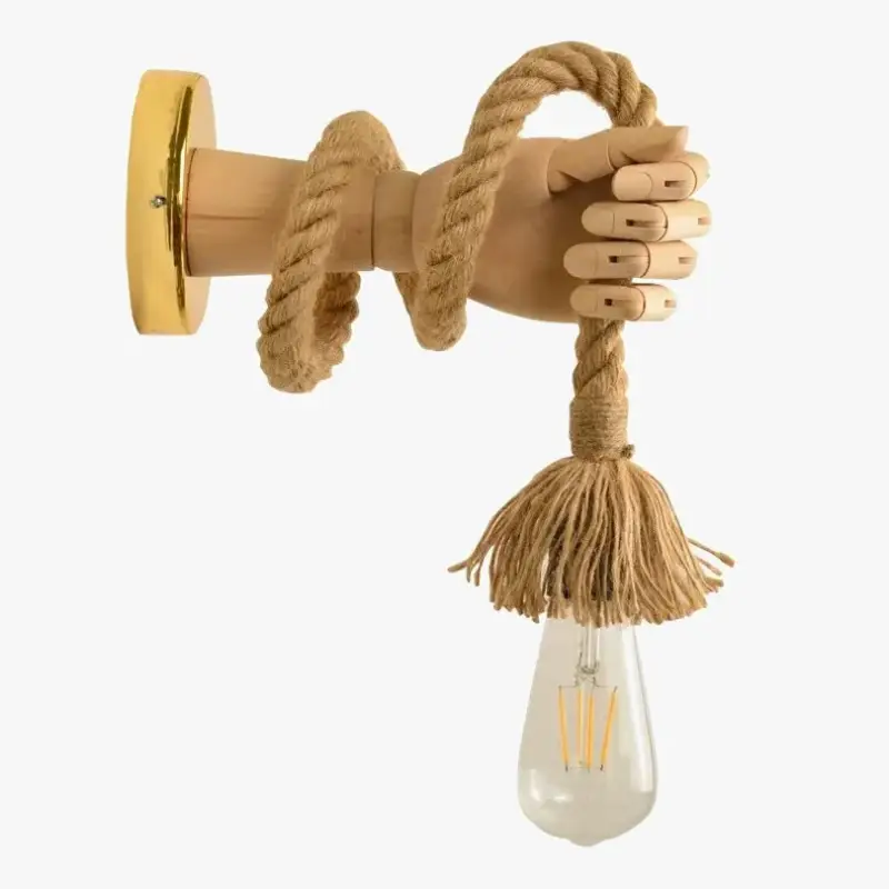 Nordic retro style hemp led wall light Dernière Chance