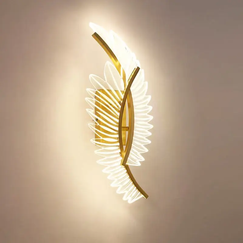 Nordic modern art luxury feather wing wall lamp Quantité Limitée