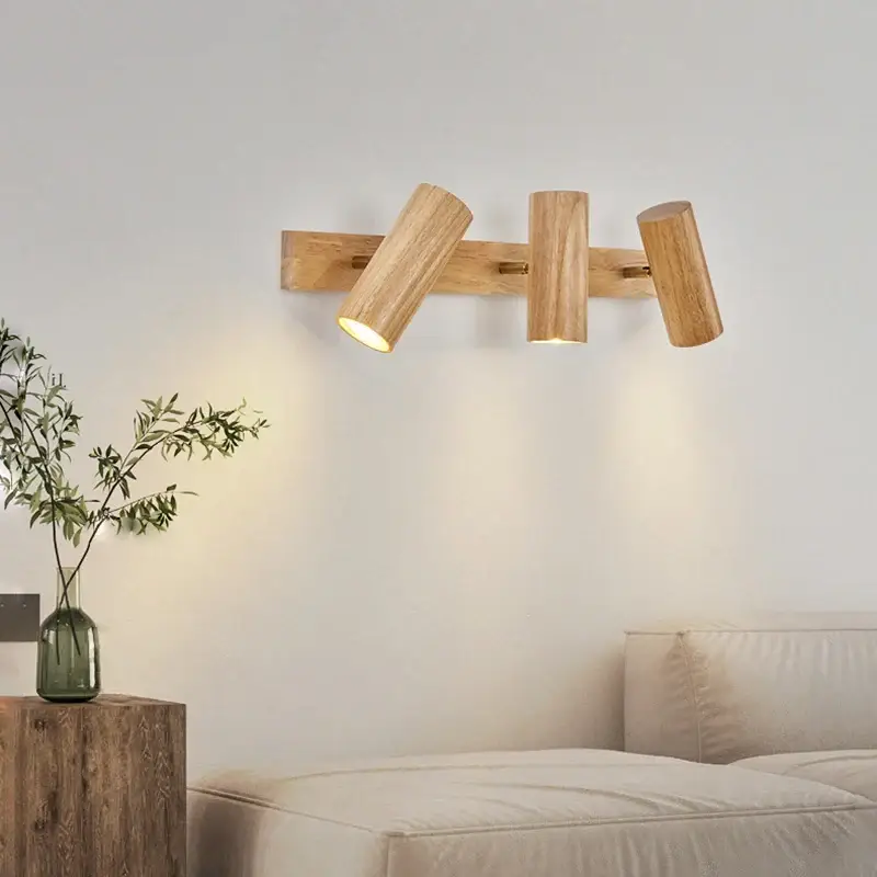 Vente Directe Nordic style wooden led rotatable wall light