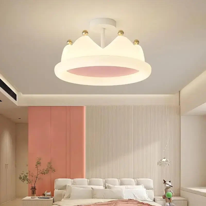 Soldes Creative crown led ceiling light eye protection romantic for children