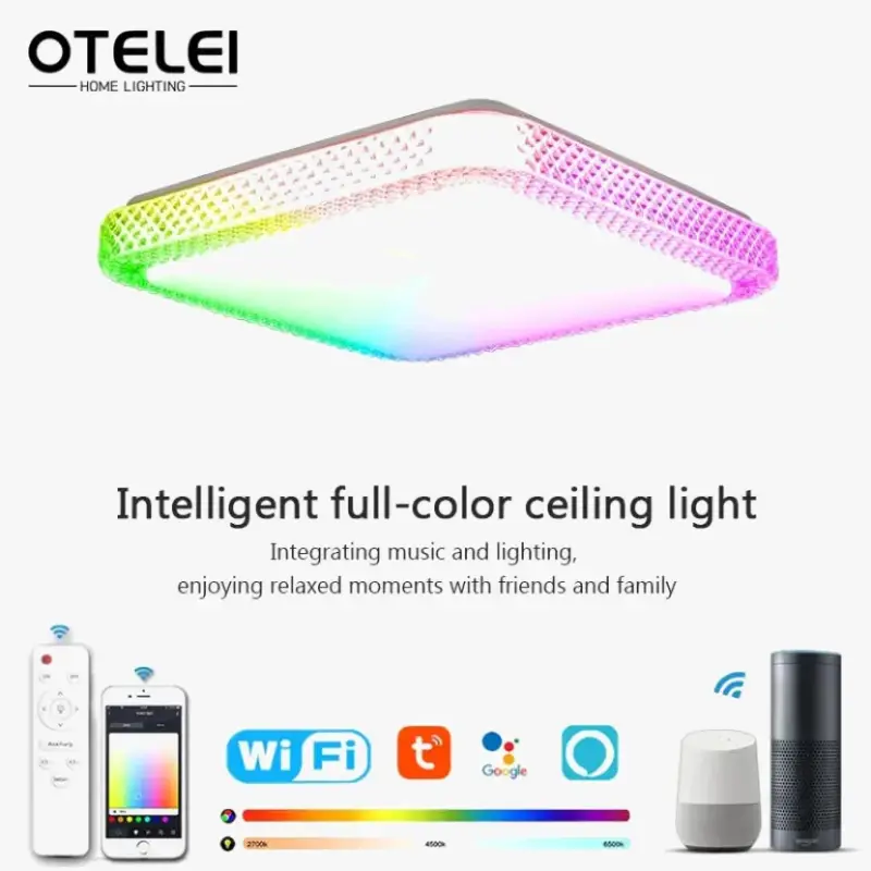 Nouvel Arrivage Tuya smart square led ceiling light with dimming, alexa and google …