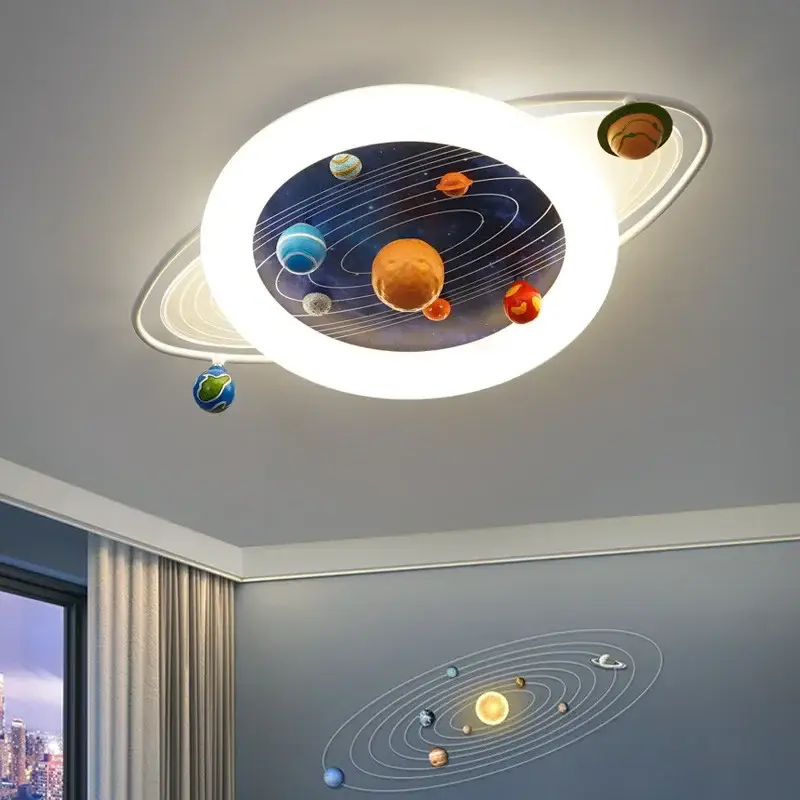 Soldes Sandyha ceiling light for children with astronauts and planets led