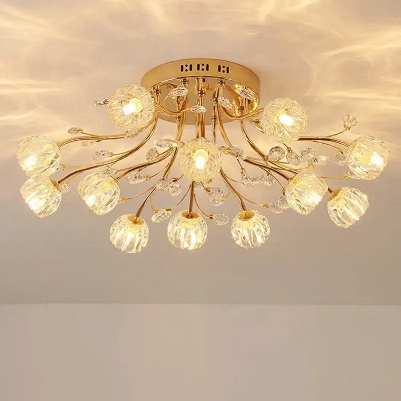 Seulement Aujourd&rsquo;hui Luxury nordic crystal flower glass led decorative chandelier