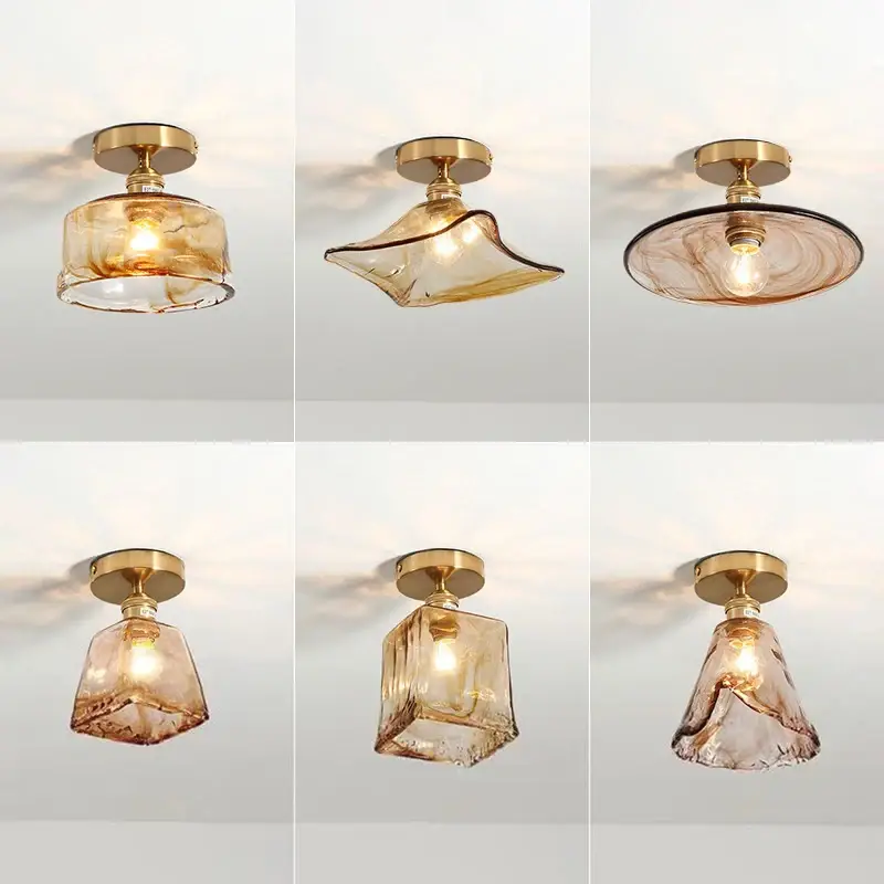 Nordic industrial decorative glass led ceiling light Acheter En Ligne
