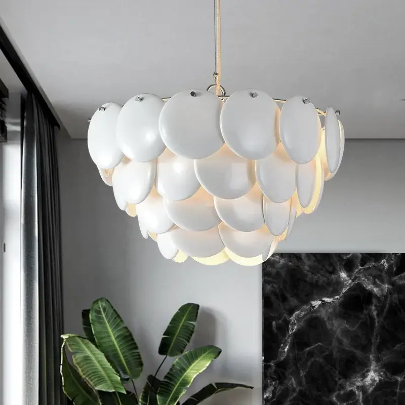 Paiement Sécurisé Modern ceramic chandelier with glass led pendant