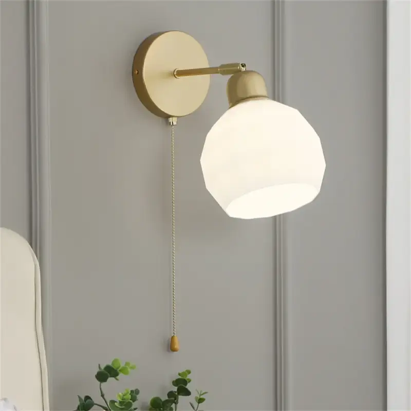Usine Directe Modern nordic glass wall lamp with pull switch