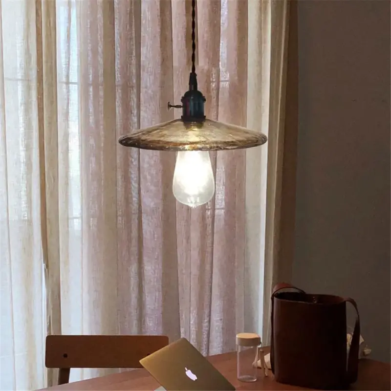 Vintage nordic style glass and brass pendant light Super Prix