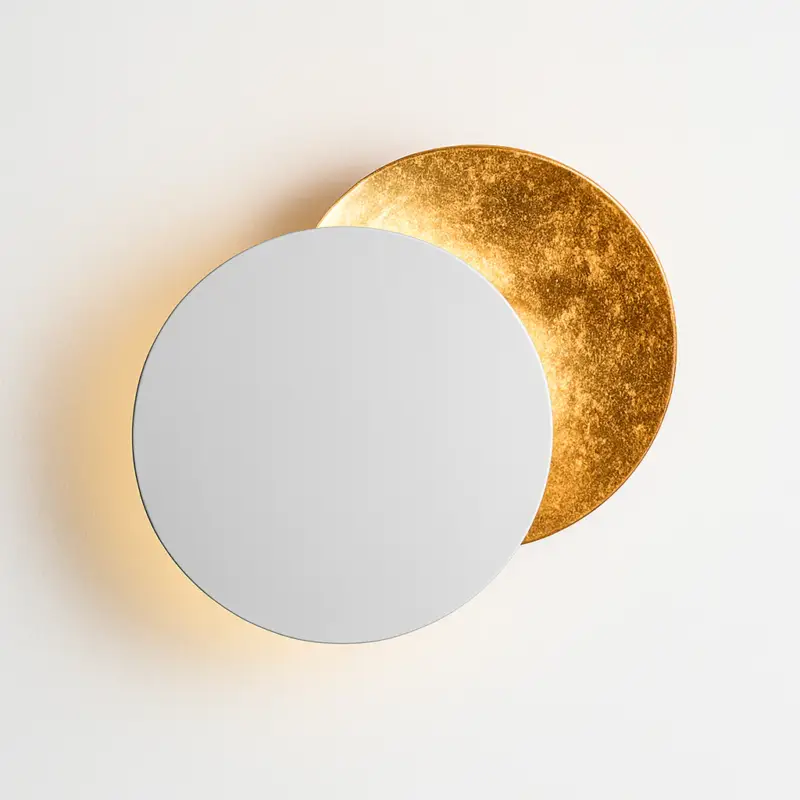 Nordic moon eclipse round rotating wall light home decoration Super Prix