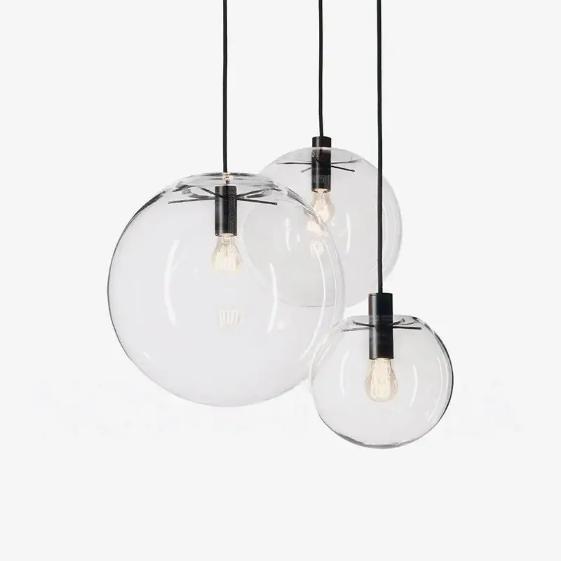 Nordic globe chrome glass pendant light Bon Plan