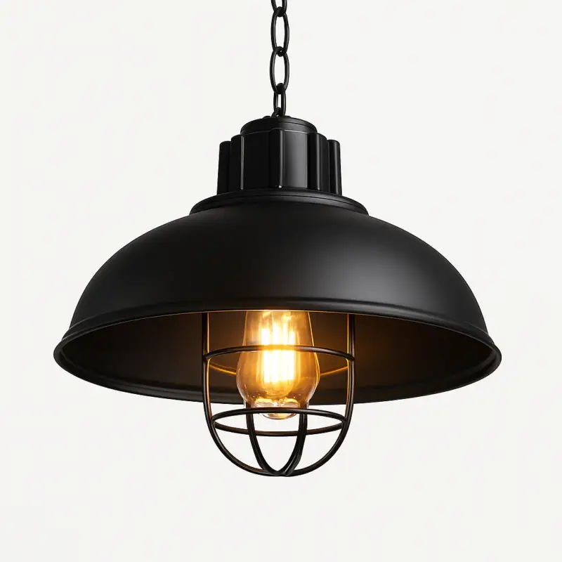 Retro black metal cage pendant light industrial style Nouveauté