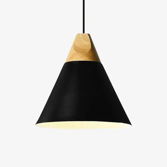 Wood and aluminium cone pendant light Offre Limitée
