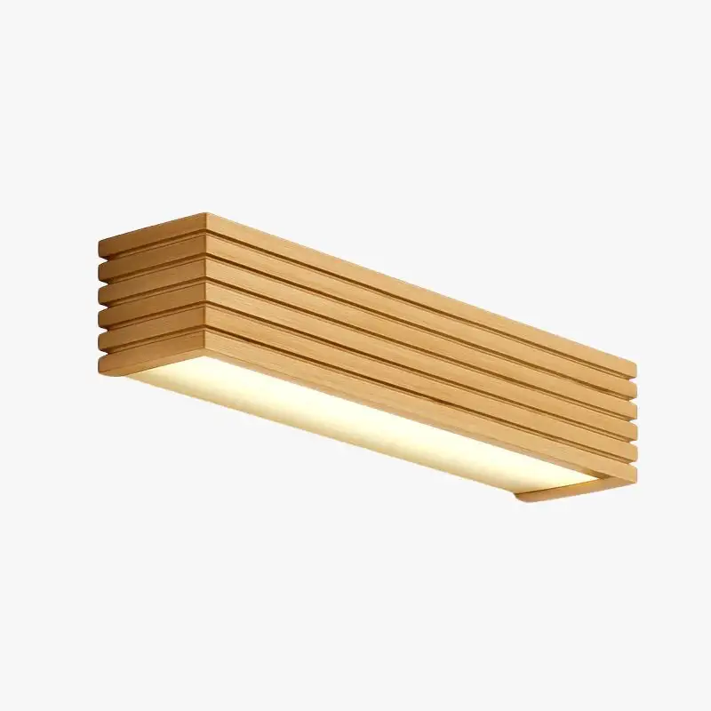Rectangular carved wood led wall light japan Retour Gratuit