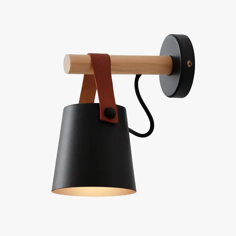 Nouvelle Collection Wooden led wall light with suspended shade