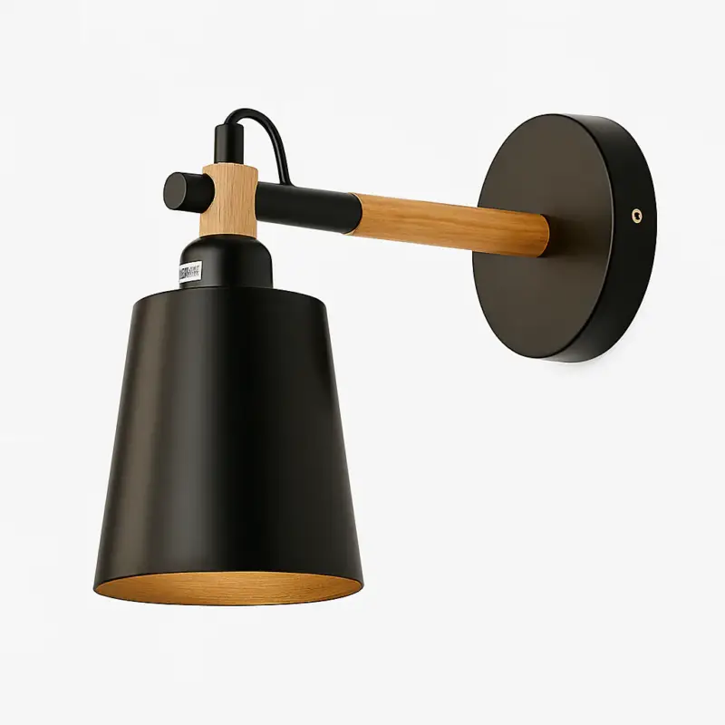Nordic wood and metal led wall light Prix Cassé