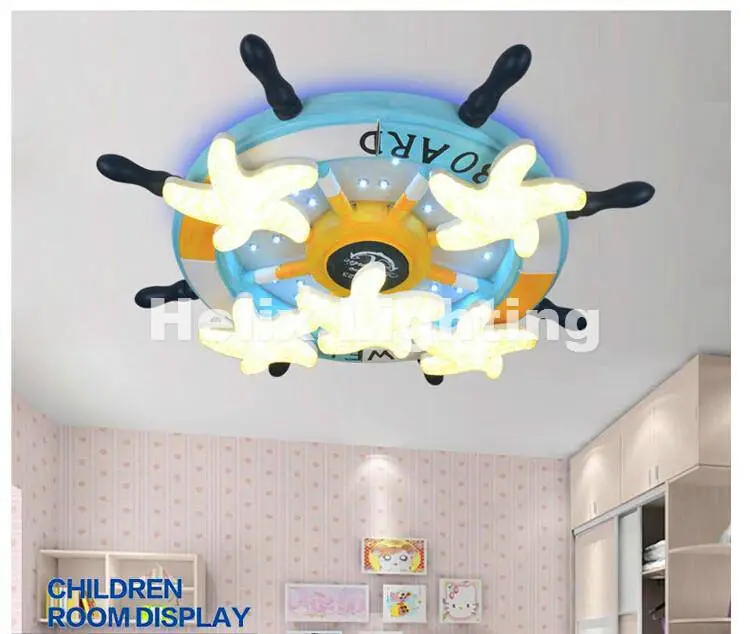 Soldes Children's ceiling light with ship's wheel and starfish design