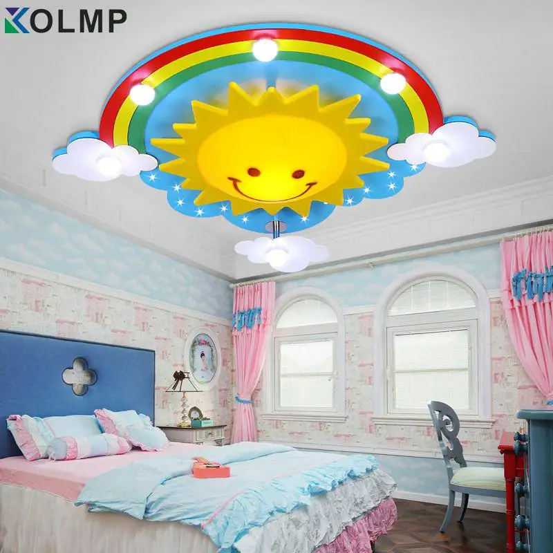 Nouvelle Collection Children's led ceiling light sun and rainbow design