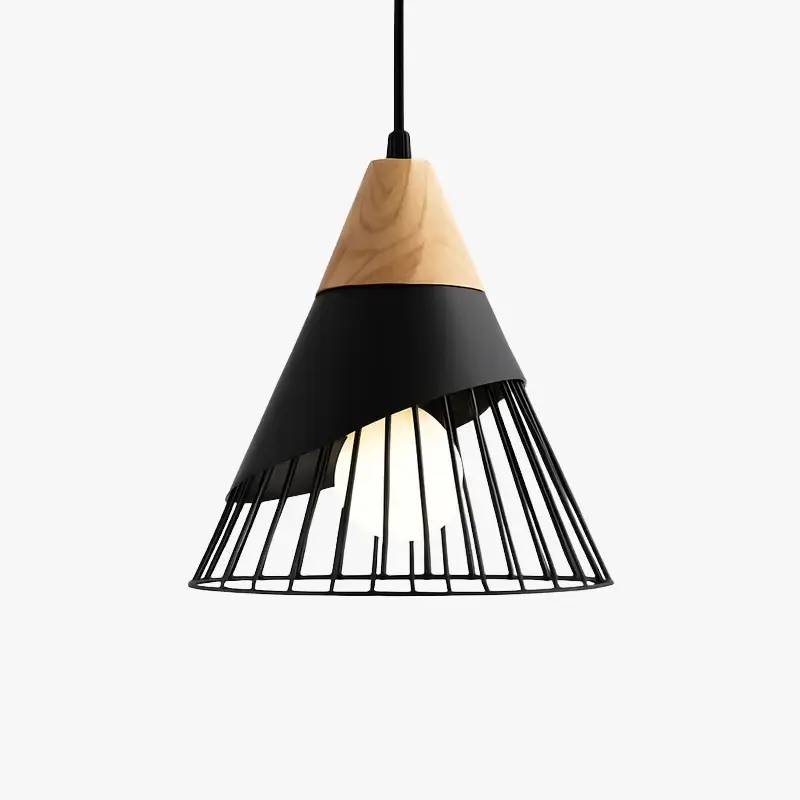 Offre Exclusive Designer led pendant light in wood and colour cage