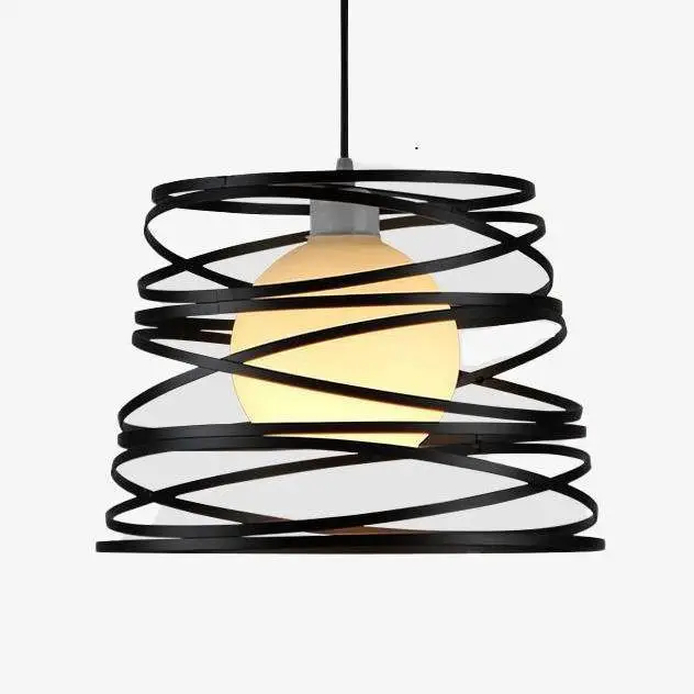 Black irregular spiral design pendant light Expédié Aujourd&rsquo;hui