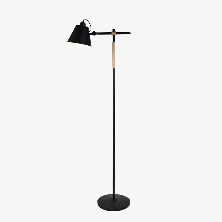 Soldes Adjustable wooden and metal designer floor lamp
