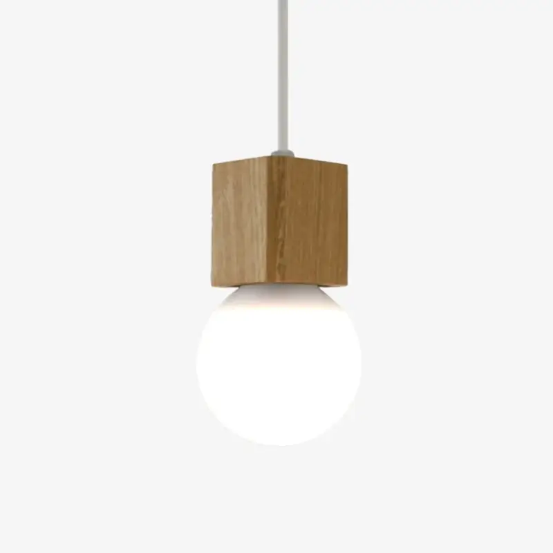Wood cubic wooden pendant light Top Vente