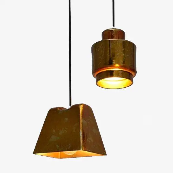 Paiement Sécurisé Copper style led design pendant light (several shapes)