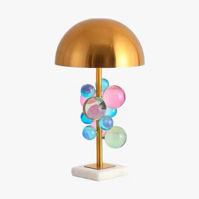 Bon Plan Table lamp with marble base and ball metal lampshade