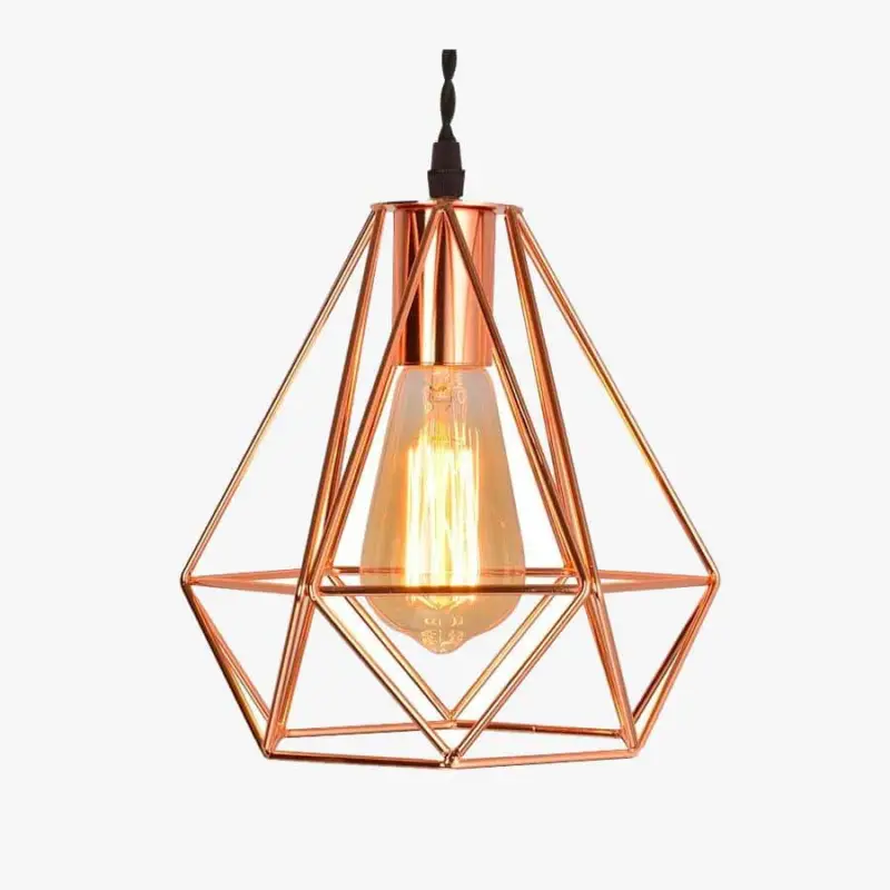 Prix Choc Vintage diamond cage pendant light in pink or black