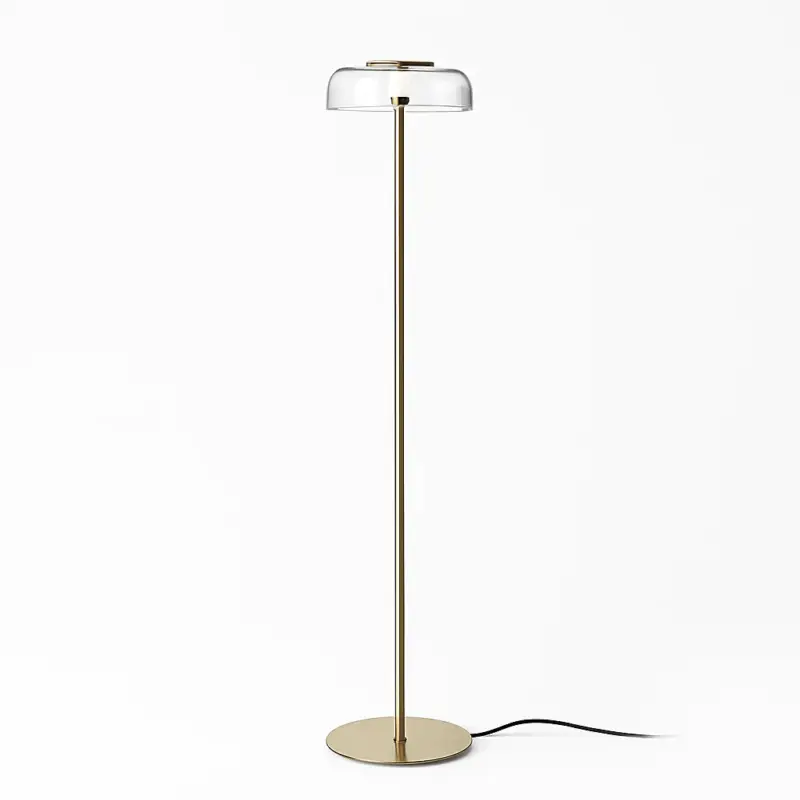 Offre Du Jour Golden floor lamp with rounded glass shade