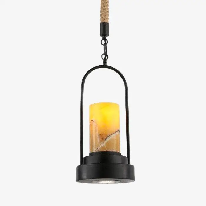 Rustic pendant light with faux candle rural Certifié
