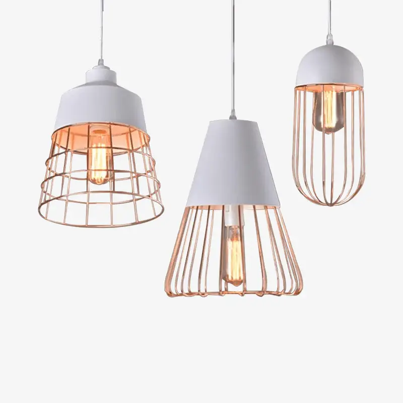 Promotion Saisonnière Colourful loft cage pendant light in multiple shapes
