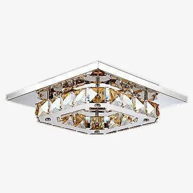 Square chrome led crystal ceiling light sala Expédié Aujourd'hui